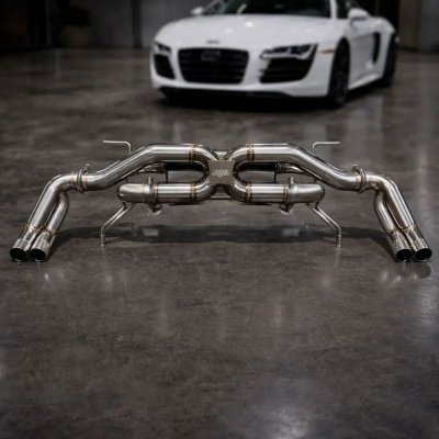 AVT AUDI R8 V8 GEN1 2007-2012 Valved Silenced / Straight Pipe Cat Back Stainless Exhaust System