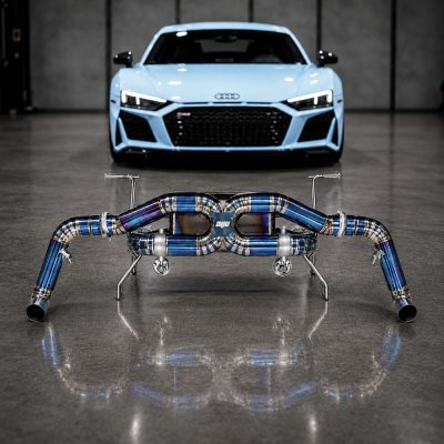 AVT AUDI R8 V10 GEN2.5 2018-2023 OPF DELETE TITANIUM Valved Silenced / Straight Pipe Cat Back Exhaust