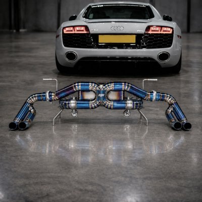 AVT AUDI R8 V10 GEN1 2009-2012 TITANIUM Valved Silenced / Straight Pipe Cat Back Exhaust System