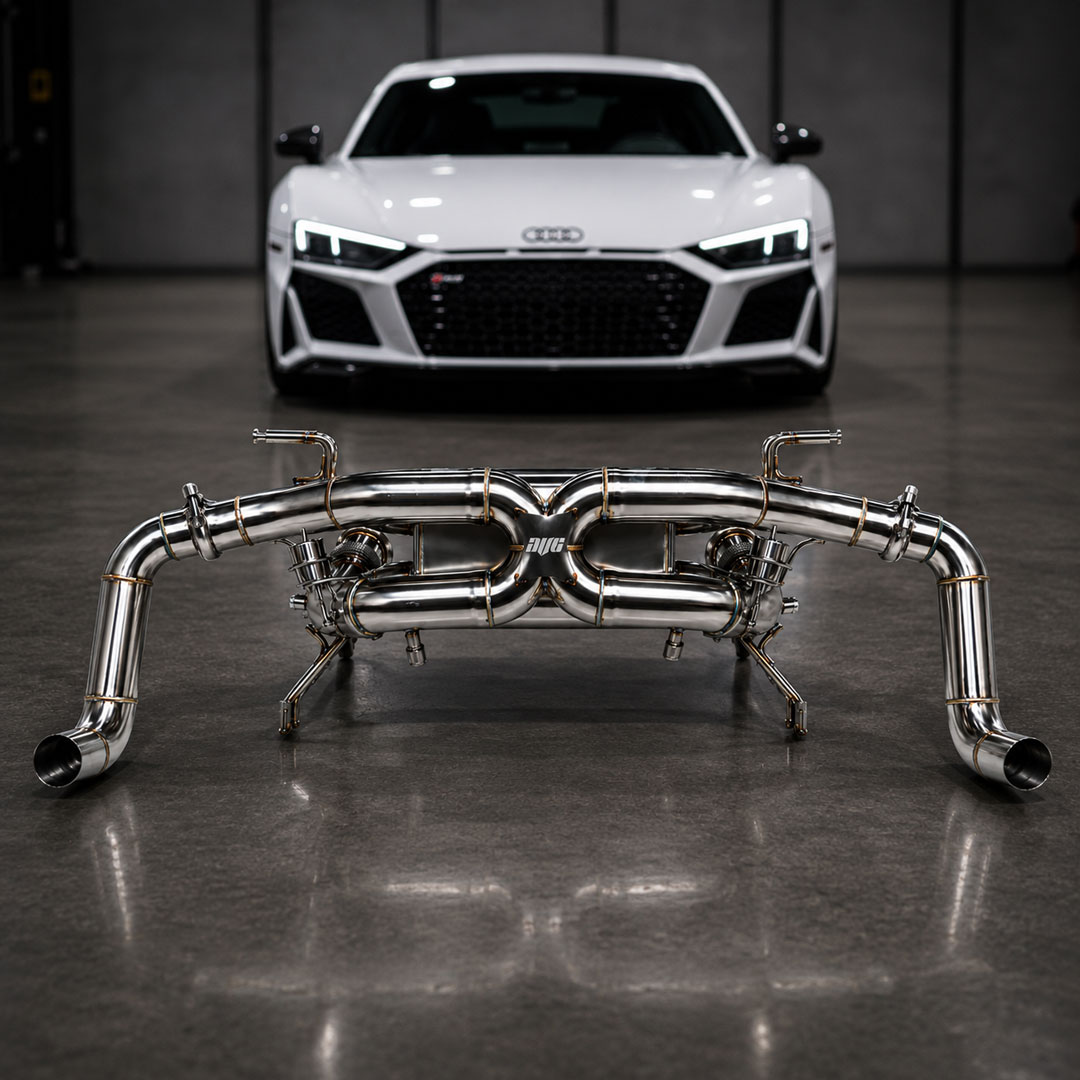 AVT AUDI R8 V10 GEN2 2018-2023 OPF DELETE Valved Silenced / Straight Pipe Cat Back Stainless Exhaust System