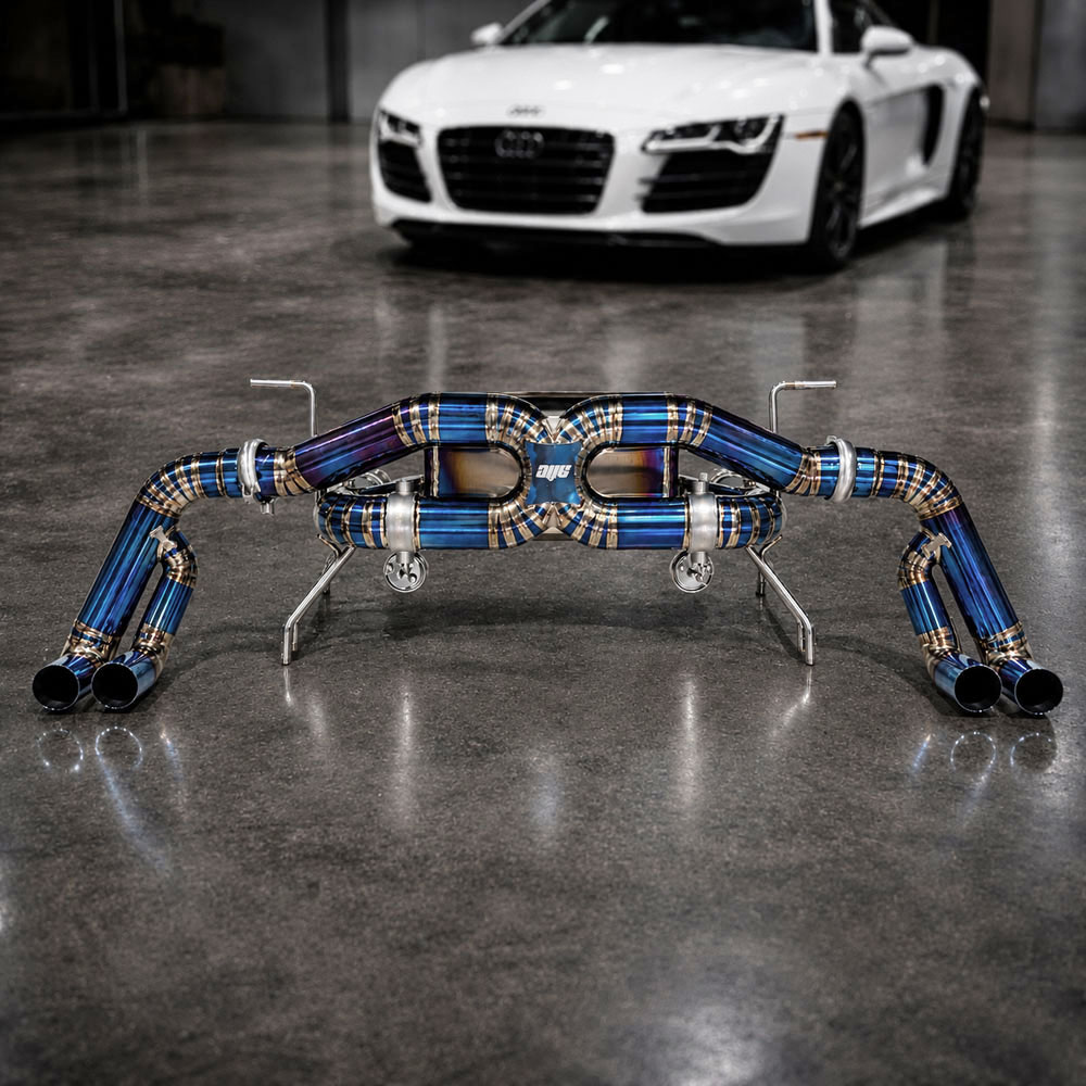 AVT AUDI R8 V8 GEN1 2007-2012 TITANIUM Valved Silenced / Straight Pipe Cat Back Exhaust System