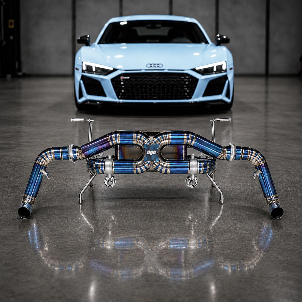 AVT AUDI R8 V10 GEN2.5 2018-2023 OPF DELETE TITANIUM Valved Silenced / Straight Pipe Cat Back Exhaust